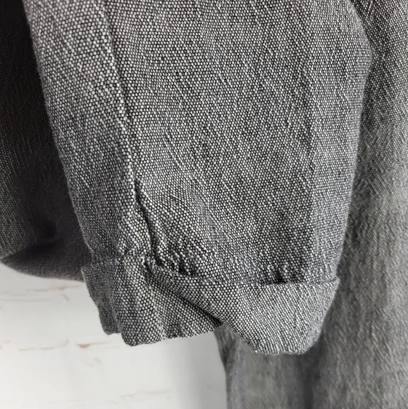 Hatch Maternity The Ipek Front Twist Gathered Waist Tweed Crop Pants Gray Small - Picture 5 of 10